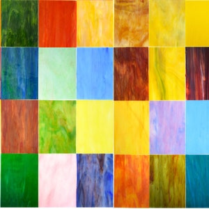 1 Stained Glass Strip, 25 color, 3 Size for sale. Craft Glass, Glass Art Tile, Small Glass Sheet,Glass mosaic,puzzle pieces.Turkish Tiles.