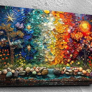 Premium Crystal AcrylGlass Wall Art "Twilight Fusion", Shatterproof & Waterproof, Unique and Extra Large Wall Art up to 85x57"