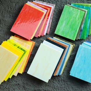 DIY Glass Raw Material,Stained Glass Strip,40color,Mosaic Works,Mosaic Works,Glass Art Material,Craft Glass,Stained Glass Mosaic Tile Mix