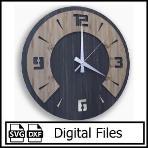 Modern Art wall clock Laser cut svg dxf ai , Wooden Wall clock vector template Glowforge wall clock svg Laser cut file Wall clock svg dxf