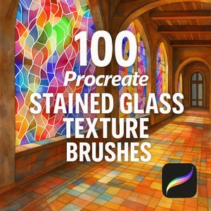 100 Stained Glass Procreate Brushes, Glass Procreate, Procreate Mosaic, Procreate Stained, Procreate Texture, Glass Texture